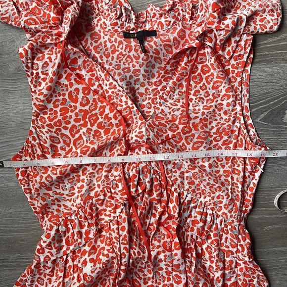 Maje Rutti Short Printed Dress With Flounces - Picture 10 of 12